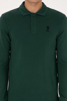 Erkek Koyu Ye_il Basic Sweatshirt