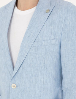 A__k Mavi Ex. Slim Fit %100 Keten Tak_m Elbise