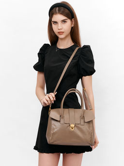 LACCOMA сумка НИ796-бежевый натуральная кожа хлопок