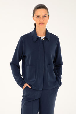 Женский темно-синий свитшот Неожиданная скидка в корзине