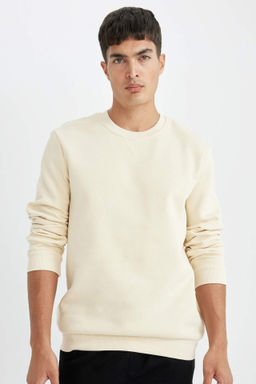 Regular Fit Bisiklet Yaka Kal?n Basic Duz Sweatshirt - Defacto фото 7