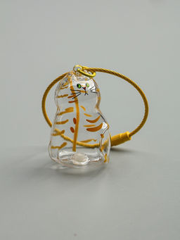 Цена за 2 шт. Брелок для шерсти кошачьей на тросе для ключей, рюкзака «Полосатый котик», капсула с секретом, трос d=5.2 см, 2.4×3×4.5 см