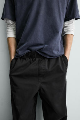 PANTAL?N RELAXED FIT ALGOD?N / Negro - Zara фото 5