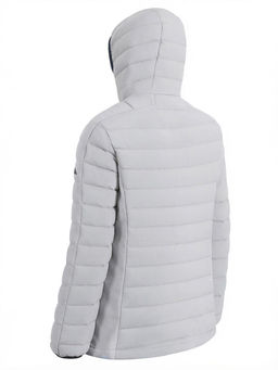 Куртка женская гибридная стёганая с капюшоном с графеновой подкладкой серого цвета 9622_1Sr