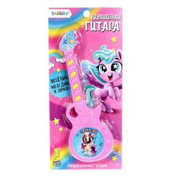 Музыкальная гитара Весёлые зверята, игрушечная, звук, цвет розовый - Zabiaka фото 3