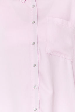 Pembe Oversize %100 Tencel Denim Gomlek TWOSS24GO00142