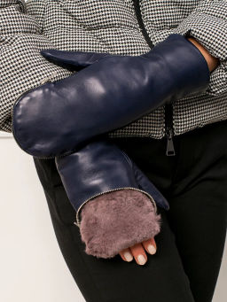 Рукавицы женские н/м крол IS129 d.blue