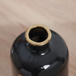 Ваза «Альваро», d=4 см, 21×9 см, керамика, чёрная