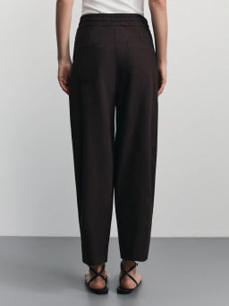 Брюки-джоггеры с вискозой и льном в составе / Zarina  фото 4