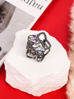 Цена за 6 шт. Крабик для волос «Флоранс галант», звезда, 3 см, чёрный