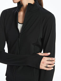 Dik Yaka Kad?n Fermuarl? Sweatshirt