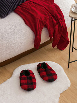 Ekose Desenli Kad?n Ev Ayakkab?s?