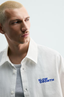CAMISA LAVADA GR?FICOS ESTAMPADOS / Blanco - Zara фото 6