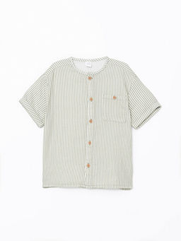 Bisiklet Yaka ?izgili Erkek ?ocuk G?mlek