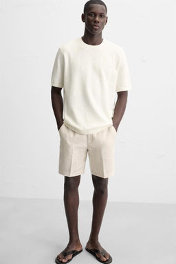 REGULAR FIT LINEN/COTTON BERMUDA SHORTS - Zara фото 6