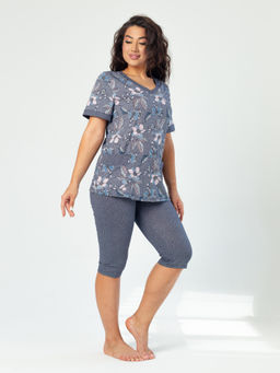 Костюм женский кулирка с бриджами БАРЫНЯ ГОЛУБОЙ - Domtrik фото 4