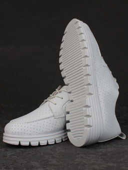 03-PDD161-5 GRAY/LT. BLUE Полуботинки женские (натуральная кожа)