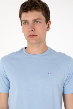 Erkek Regular Fit Bisiklet Yaka A__k Mavi Basic Ti__rt Sepette S_rpriz _ndirim - U.s. polo assn фото 2