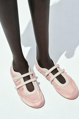 SATIN EFFECT TOPSTITCHED BALLERINAS - Zara фото 3