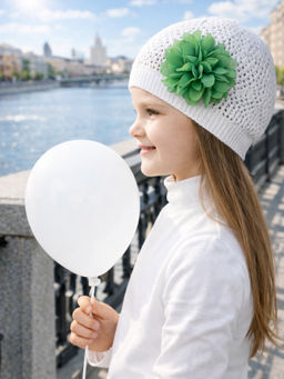 Шапка вязаная детская белая