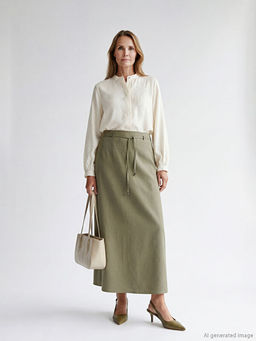 B?y?k Beden Beli Lastikli Arm?rl? Etek