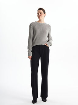 Bisiklet Yaka D?z Uzun Kollu Kad?n Triko Kazak - Waikiki фото 4