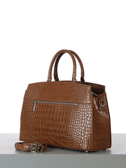 LACCOMA сумка НИ8099-рыжий натуральная кожа хлопок  фото 4