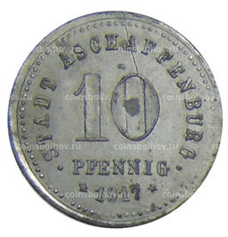 Монета 10 пфеннигов 1917 года Германия  Нотгельд Ашшафенбург