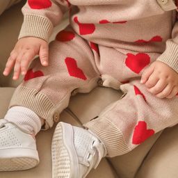 Комбинезон вязаный Крошка Я Сердечки, рост 68-74 см  фото 5