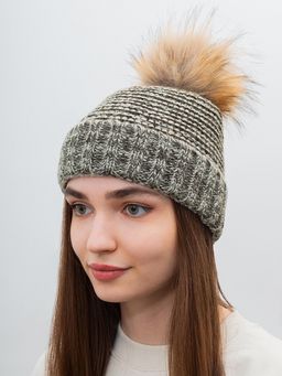 Шапка SEEBERGER арт. 18242-1 POMPOM BEANIE (темно-серый)