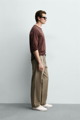 PANTAL?N CHINO RELAXED FIT PLIEGUES / Beige - Zara фото 4