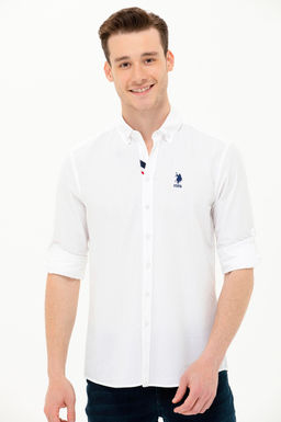Мужская белая рубашка с длинным рукавом - U.s. polo assn фото 10