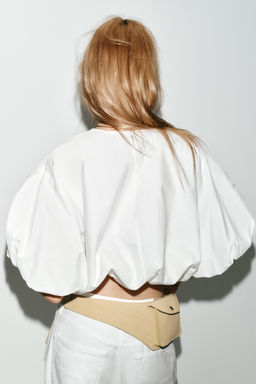 POPLIN BALLOON SLEEVE TOP - Zara фото 6