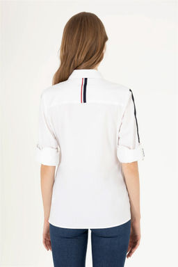 Женская белая рубашка с длинным рукавом - U.s. polo assn фото 12