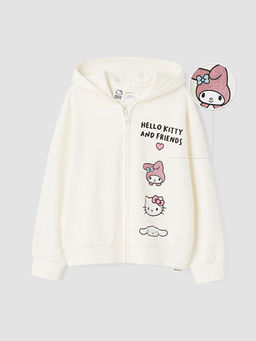 Kap??onlu Hello Kitty Bask?l? K?z ?ocuk Sweatshirt