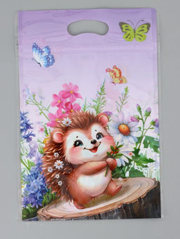 Цена за 50 шт. Пакет подарочный, с zip-lock застежкой, "Ёжик", 15х23 ± 1см