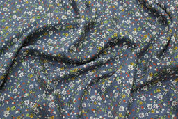 Штапель Премиум Полевое настроение цв.серо-голубой джинс, ш.1.45м, вискоза-100%, 120гр/м.кв - Купава фото 7