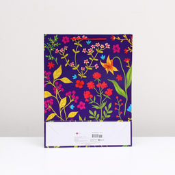 Пакет подарочный Цветочный узор на фиолетовом 33 х 42,5 х 10 см - Simaland фото 2