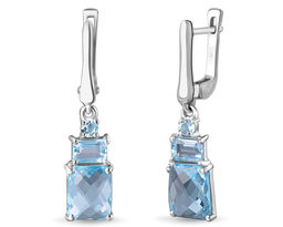 Серьги, топаз, Симпл