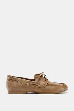 LACE-UP FLAT SHOES - Zara фото 7