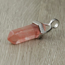 Кулон "Кристалл-мини" кварц темно-розовый 30х8мм