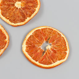 Цена за 2 шт. Декор для творчества "Сушеные апельсины"  цвет оранжевый, 5 см (набор 3 шт)