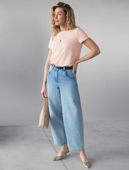 Базовая футболка полуприлегающая из премиального хлопка с эластаном - Vilatte фото 5