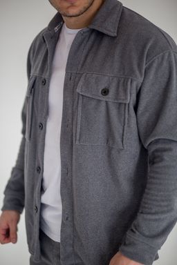 флис вельвет, Костюм с рубашкой, серый - Knitka wear фото 5