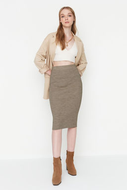 TRENDYOLMILLA Siyah Midi Kalem Triko Etek TWOAW20DU0006  фото 2