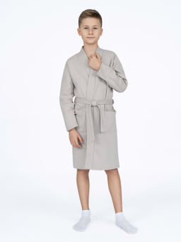 Халат детский вафельный светло-серый 913 (134, 68)