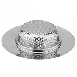 Пробка-сетка для раковины из нержавеющей стали "Горошек" д11,5см; h2,6см, на картоне (внутренний д6,5см) (Китай)