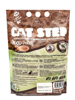 Наполнитель комкующийся растительный CAT STEP Wood Pellets 5 л
