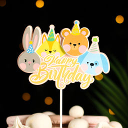Топпер Happy Birthday.Зверушки, Дарим красиво