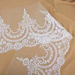 Кружево на сетке, 280 мм, 11±1 м, белое